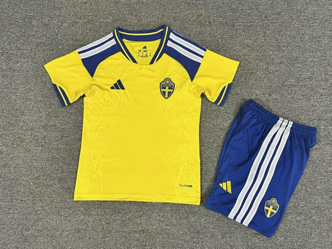 26-27 Sweden Home Kids Cheap Soccer Jerseys
