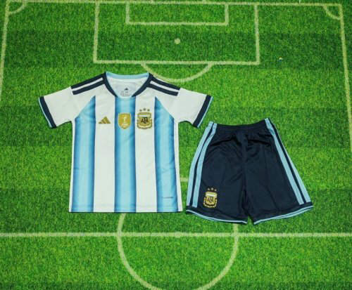 26-27 Argentina Home Kids Cheap Soccer Jerseys 