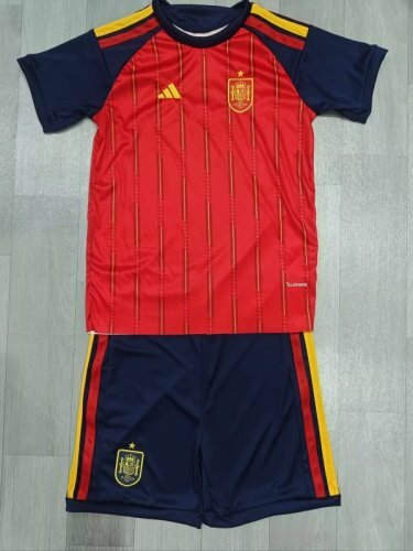 26-27 Spain Home Kids Cheap Soccer Jerseys