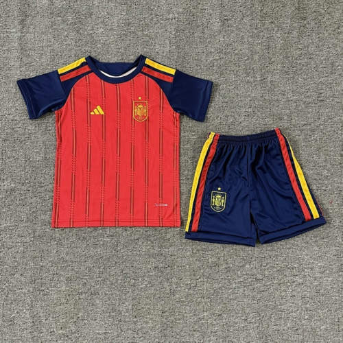 2026 Spain Home Kids Cheap Soccer Jerseys