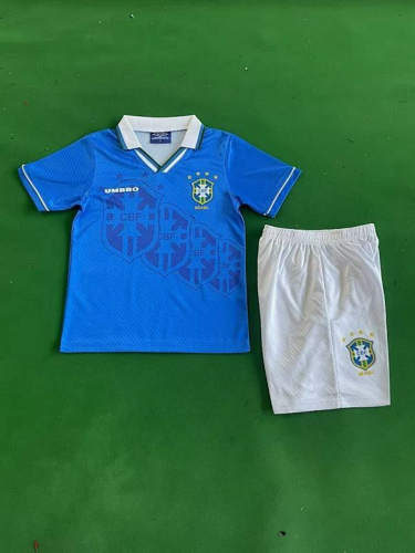1996 Brazil Away Kids Cheap Soccer Jerseys