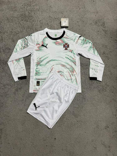 26-27 Portugal Away Long Sleeve Kids Cheap Soccer Jerseys