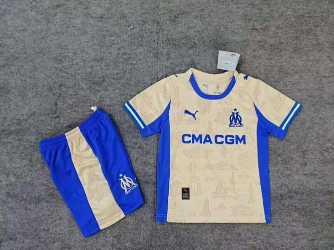 25-26 Marseille Fourth Kids Cheap Soccer Jerseys