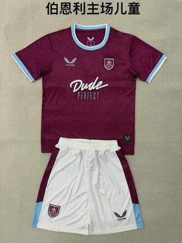 25-26 Burnley Home Kids Cheap Soccer Jerseys