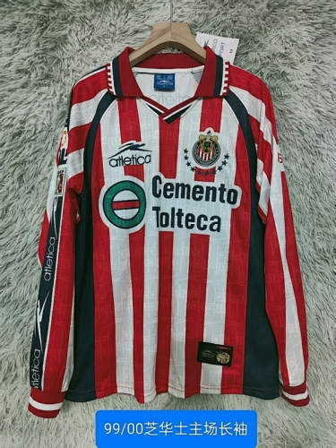 99-00 Chivas Home Long Sleeves Retro Cheap Soccer Jerseys