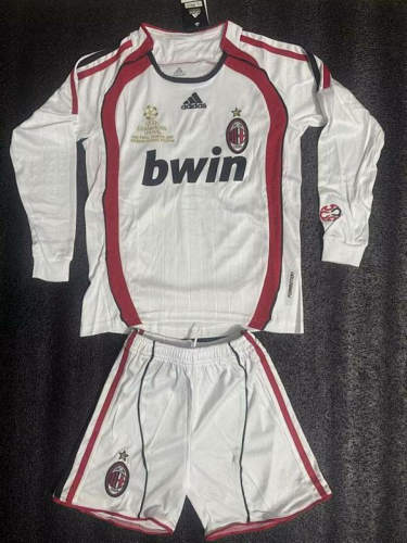 06-07 AC Milan Away Long Sleeve Retro Kids Cheap Soccer Jerseys