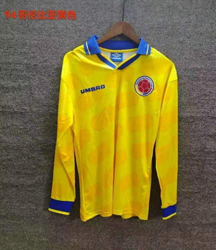 1994 Colombia Home Long Sleeves Retro Cheap Soccer Jerseys