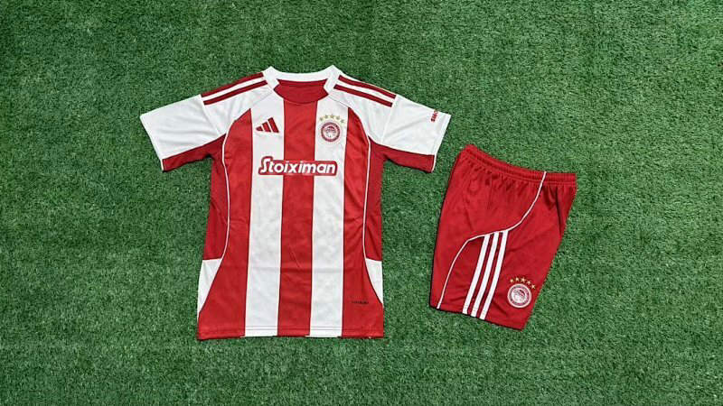 25-26 Olympiacos Home Kids Cheap Soccer Jerseys