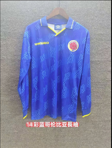 1994 Colombia Away Long Sleeves Retro Cheap Soccer Jerseys
