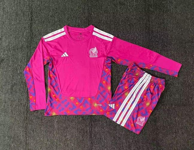 2026 Mexico Goalkeeper Long Sleeve Kids Cheap Soccer Jerseys