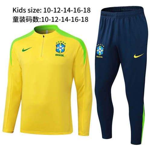 2026 Brazil Kids Long Sleeve tracksuit