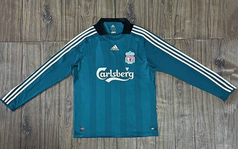 08-09 Liverpool Away Long Sleeves Retro Cheap Soccer Jerseys