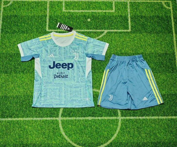 25-26 Juventus Away Kids Cheap Soccer Jerseys
