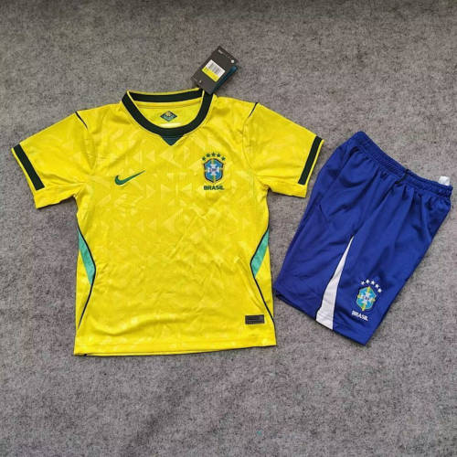 26-27 Brazil Home Kids Cheap Soccer Jerseys