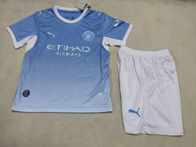 26-27 Manchester City Home Kids Cheap Soccer Jerseys