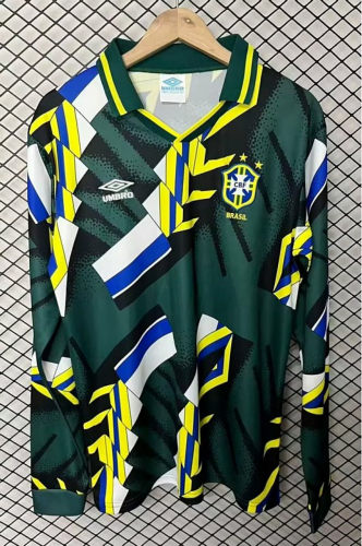 26-27 Brazil Goalkeeper Long Sleeves Retro Cheap Soccer Jerseys