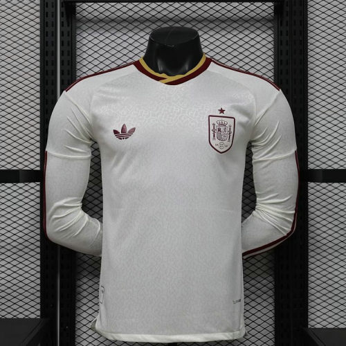26-27 Spain Away Long Sleeves Player Version Cheap Soccer Jerseys