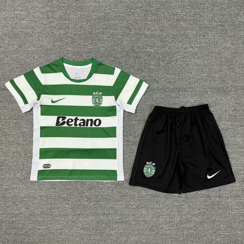 25-26 Sporting Lisbon Home Kids Cheap Soccer Jerseys