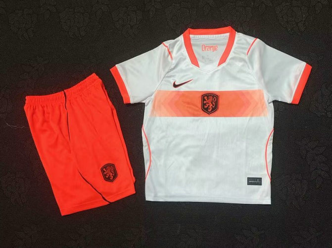 2026 Netherlands Away Kids Cheap Soccer Jerseys