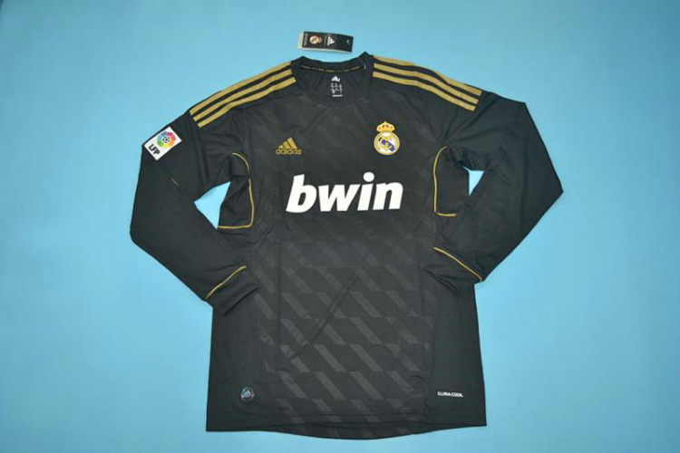 R-eal Ma-drid Away black long sleeve 2012