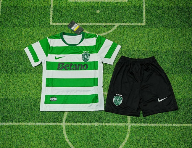 25-26 Sporting Lisbon Home Kids Cheap Soccer Jerseys