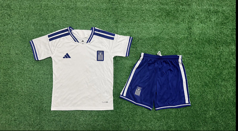 2026 Greece Home Kids Cheap Soccer Jerseys