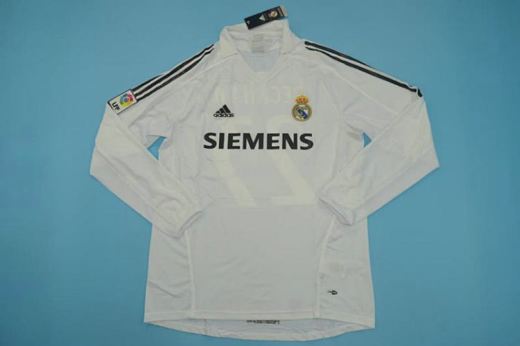 R-eal Ma-drid Home white long sleeve 06-07