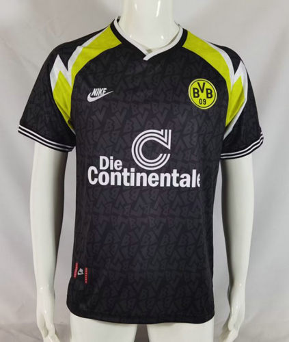 95-96 Dortmund Away Retro Black Soccer Jerseys
