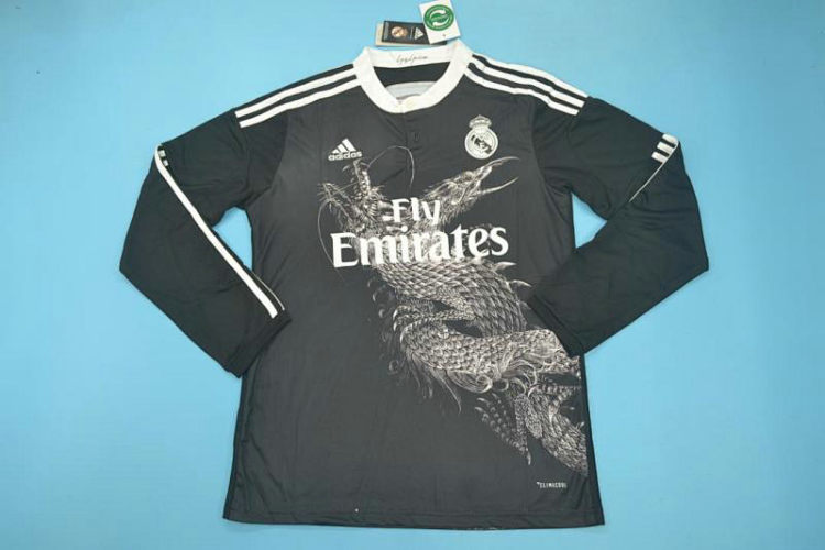 R-eal Ma-drid Away black 14-15 long sleeve