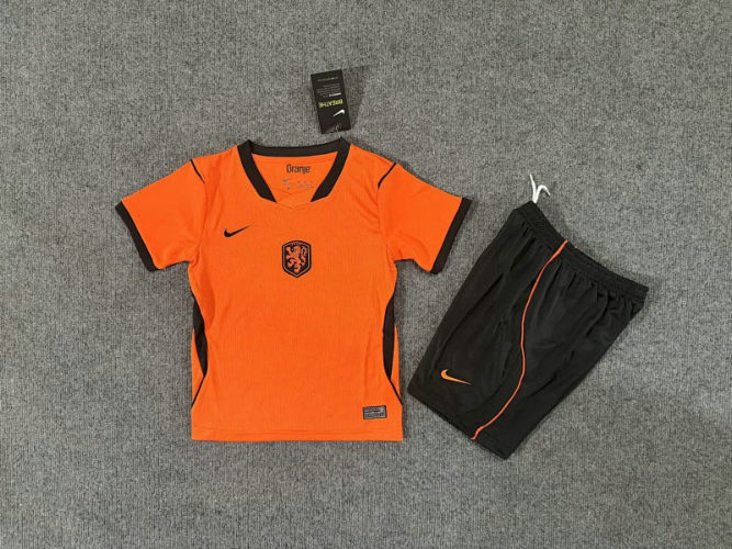 2026 World Cup Netherlands Home Kids Cheap Soccer Jerseys