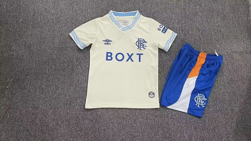 26-27 Rangers Away Kids Cheap Soccer Jerseys and shorts