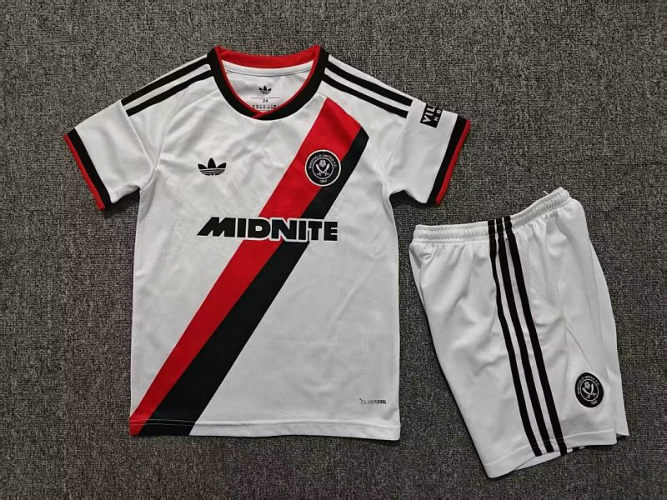 26-27 Sheffield United Away Kids Cheap Soccer Jerseys and shorts