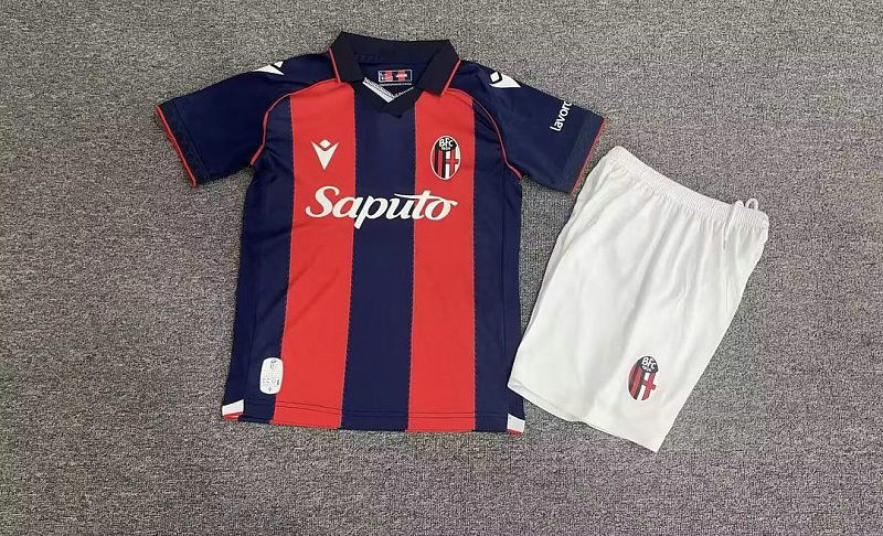 26-27 Bologna Home Kids Cheap Soccer Jerseys and shorts