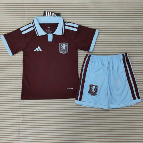 26-27 Aston Villa Home Kids Cheap Soccer Jerseys and shorts