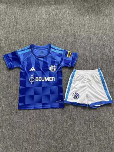 26-27 Schalke Home Kids Cheap Soccer Jerseys and shorts