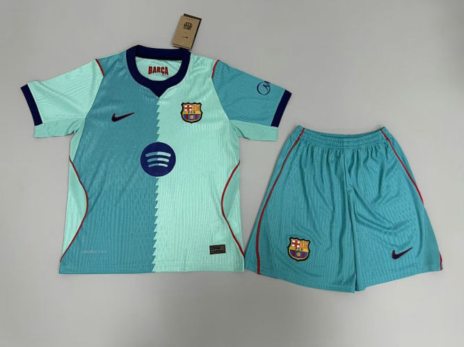 26-27 Barcelona Third Kids Cheap Soccer Jerseys and shorts