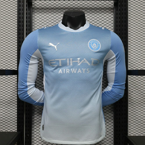 26-27 Manchester City Home Long Sleeve Player Version Cheap Soccer Jerseys
