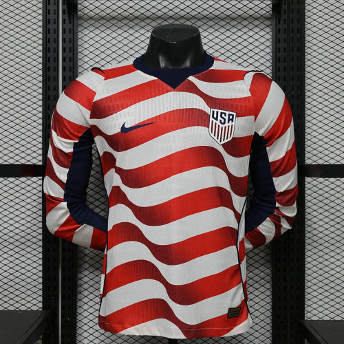 2026 United States Home Long Sleeve Player Version Cheap Soccer Jerseys