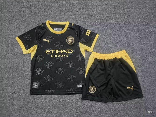26-27 Manchester City Away Kids Cheap Soccer Jerseys and shorts