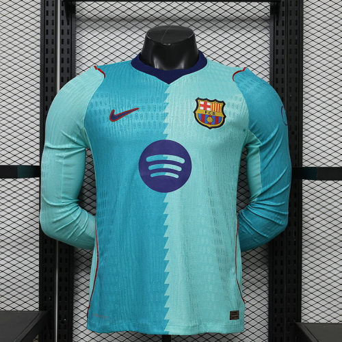 26-27 Barcelona Away Long Sleeve Player Version Cheap Soccer Jerseys