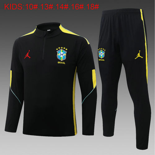 2026 Brazil Kids Long Sleeve tracksuit