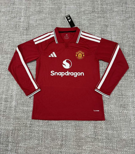 26-27 Man United Home Long Sleeve Cheap Soccer Jerseys 