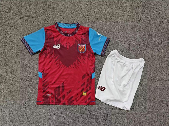 26-27 West Ham Home Kids Cheap Soccer Jerseys and shorts
