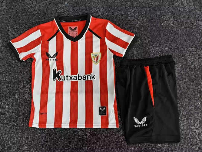 26-27 Athletic Bilbao Home Kids Cheap Soccer Jerseys and shorts