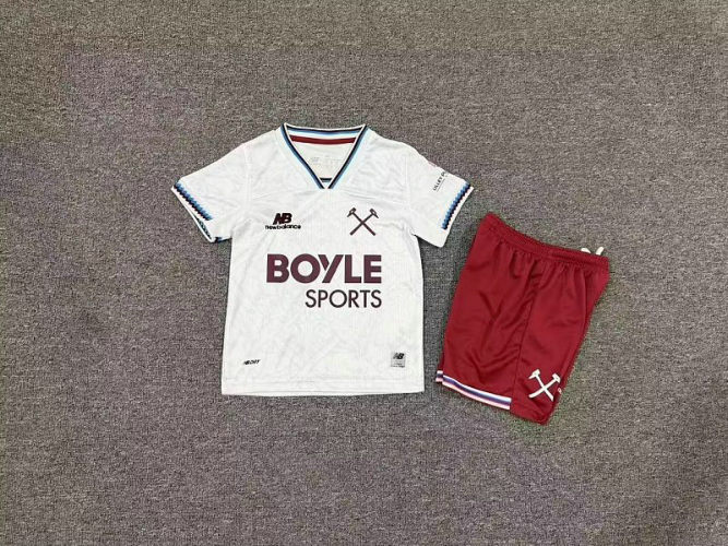 26-27 West Ham Away Kids Cheap Soccer Jerseys and shorts