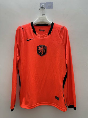 26-27 Netherlands Home Long Sleeve Cheap Soccer Jerseys