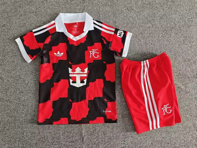 26-27 Fulham Away Kids Cheap Soccer Jerseys and shorts