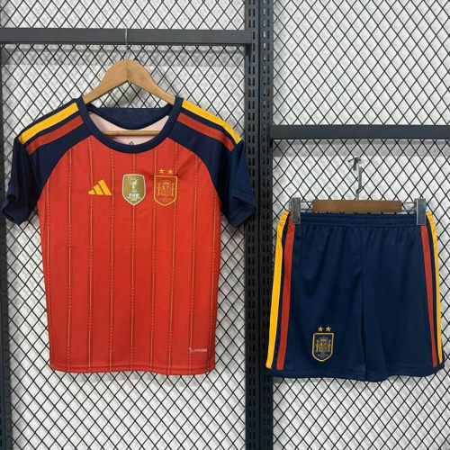 2026 Spain Home Kids Cheap Soccer Jerseys