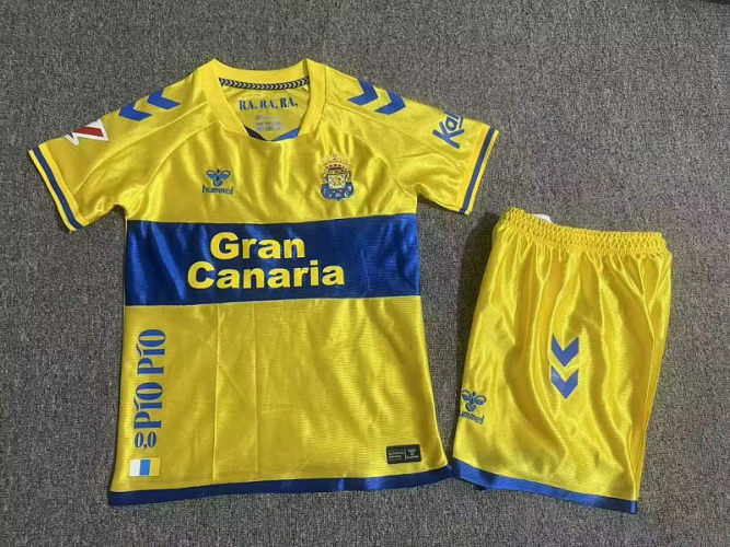 26-27 Las Palmas Home Kids Cheap Soccer Jerseys and shorts