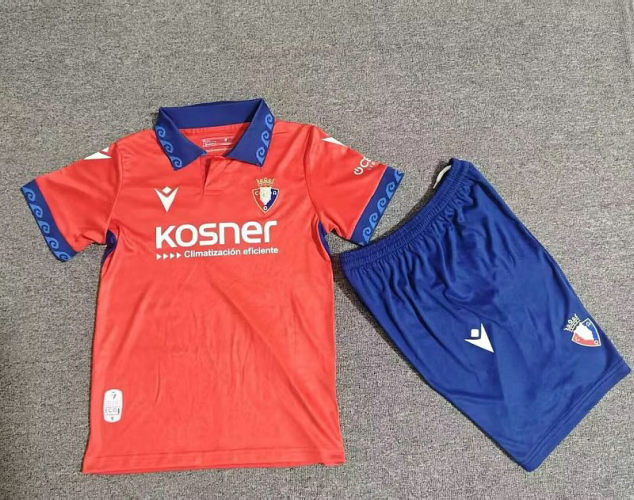 26-27 Osasuna Home Kids Cheap Soccer Jerseys and shorts